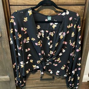 Black floral wild fable top